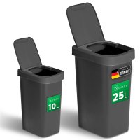 Novaliv Abfalleimer-Set 10L + 25L, Mülleimer mit...