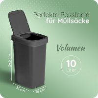 Novaliv Abfalleimer-Set 10L + 25L, Mülleimer mit...