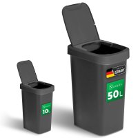 Novaliv Abfalleimer-Set 10L + 50L, Mülleimer mit...