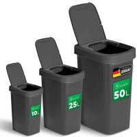Novaliv Mülleimer-Set 10L + 25L + 50L, Abfalleimer...