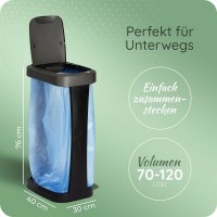 Novaliv Müllsackständer mit Deckel für 70L-120L Müllsäcke, extra Robust & fester Stand Outdoor geeignet, gelber Sack Müllständer Gelbersack-Halter Müll Abfall Ständer Aufbewahrung Mülltonne