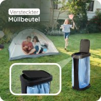 Novaliv Müllsackständer mit Deckel für 70L-120L Müllsäcke, extra Robust & fester Stand Outdoor geeignet, gelber Sack Müllständer Gelbersack-Halter Müll Abfall Ständer Aufbewahrung Mülltonne