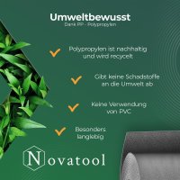 Novatool PREMIUM PP 26m Rolle Sichtschutzstreifen für Doppelstabmattenzaun Anthrazit für 10 Reihen, 1,1 mm extra stabil UV-Beständigkeit Metallzaun Sichtschutzstreifen Zaunelemente Sichtschutz Zaun