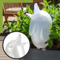 Scheurich Wasserspeicher Bördy XL | 1x Weiß | 620ml Füllmenge | Bewässerungskugel klein mit Ton Fuß | Wasserspender Pflanzen und Blumen Terrakotta Stiel