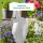 Scheurich Wasserspeicher Bördy XL | 1x Weiß | 620ml Füllmenge | Bewässerungskugel klein mit Ton Fuß | Wasserspender Pflanzen und Blumen Terrakotta Stiel