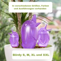 Scheurich Wasserspender Bördy M | 1 x Lila | 220ml Füllmenge | Bewässerungskugel klein mit Ton Fuß | Wasserspender Pflanzen und Blumen Terrakotta Stiel