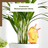 Scheurich Wasserspender Bördy M | 1 x Orange | 220ml Füllmenge | Bewässerungskugel klein mit Ton Fuß | Wasserspender Pflanzen und Blumen Terrakotta Stiel
