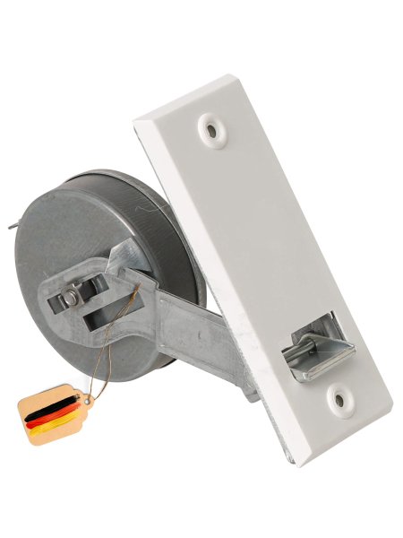 Rollwin Rolladen Gurtwickler Unterputz 135mm Lochabstand - aus Deutschland - mit Gurtwickler Blende Weiß - ohne Gurt - für 23mm Rolladengurt geeignet - Rollo Wickler mit Abdeckblende