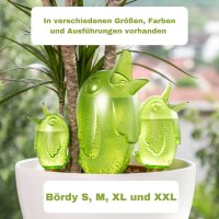 Scheurich Wasserspender Bördy XXL | 1x Grün | 1000 ml Füllmenge | Bewässerungskugel klein mit Ton Fuß | Wasserspender Pflanzen und Blumen Terrakotta Stiel