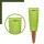 Scheurich Wasserspender Copa XL | 2er Set Grün/ Transparent | 500 ml Füllmenge | Bewässerungskugel klein mit Ton Fuß | Wasserspender Pflanzen und Blumen Terrakotta Stiel
